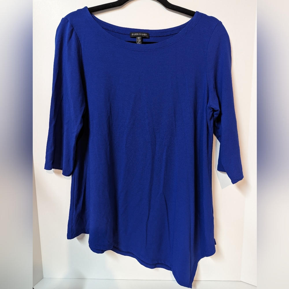 Eileen Fisher, Deep Blue/Indigo 3/4 Sleeve Shirt, M